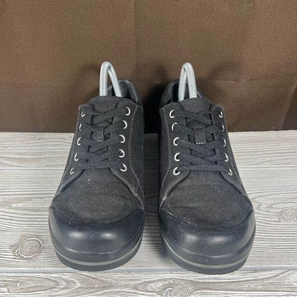 Dansko Black Canvas Clogs Sanibel Veda Vegan Shoes EU40 Womens 9.5 - Picture 2 of 9